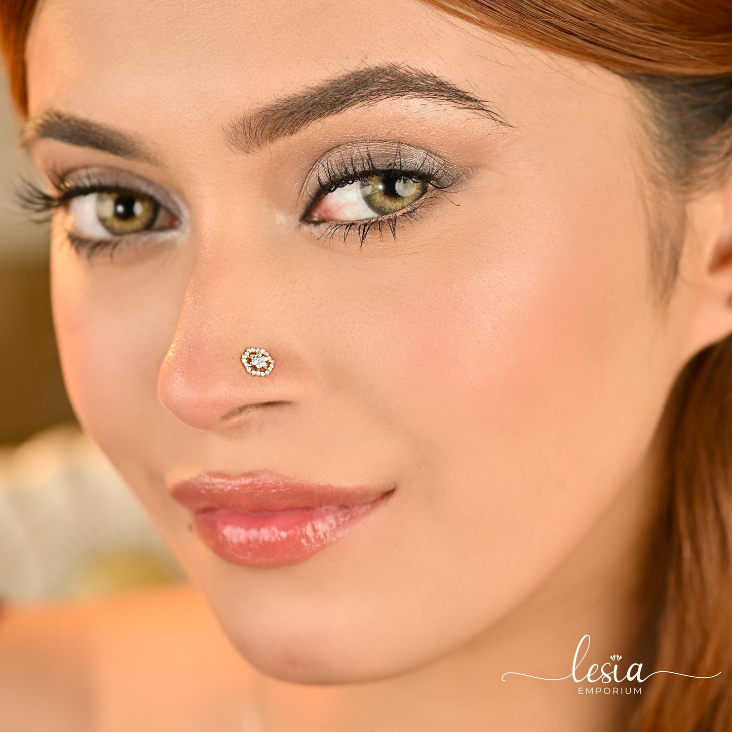 Hexa Moissanite Diamond Nosepin (25 Cent) Nose Pin Lesia Emporium
