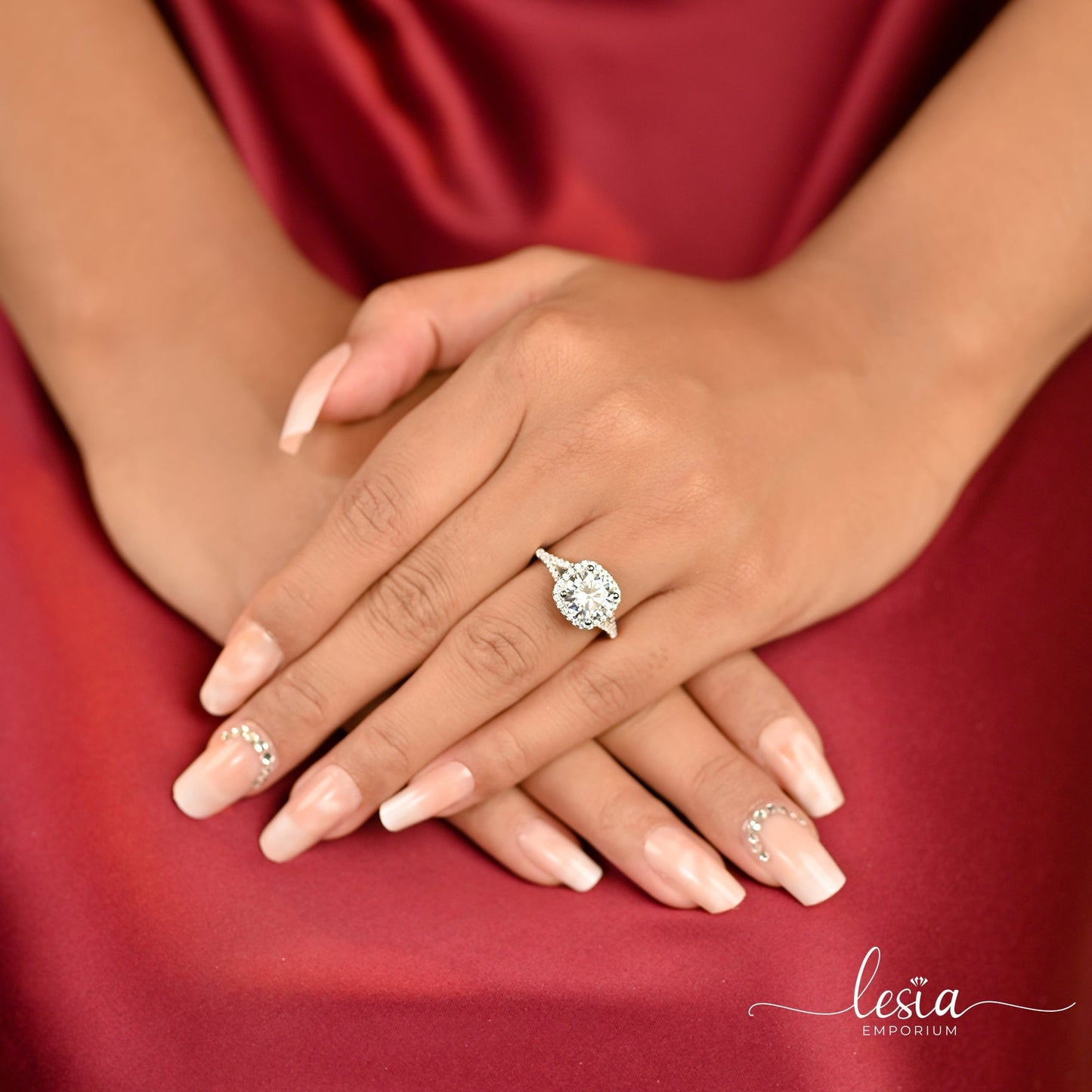 Solitaire Moissanite Diamond Ring (1.5 Carat) Rings Lesia Emporium