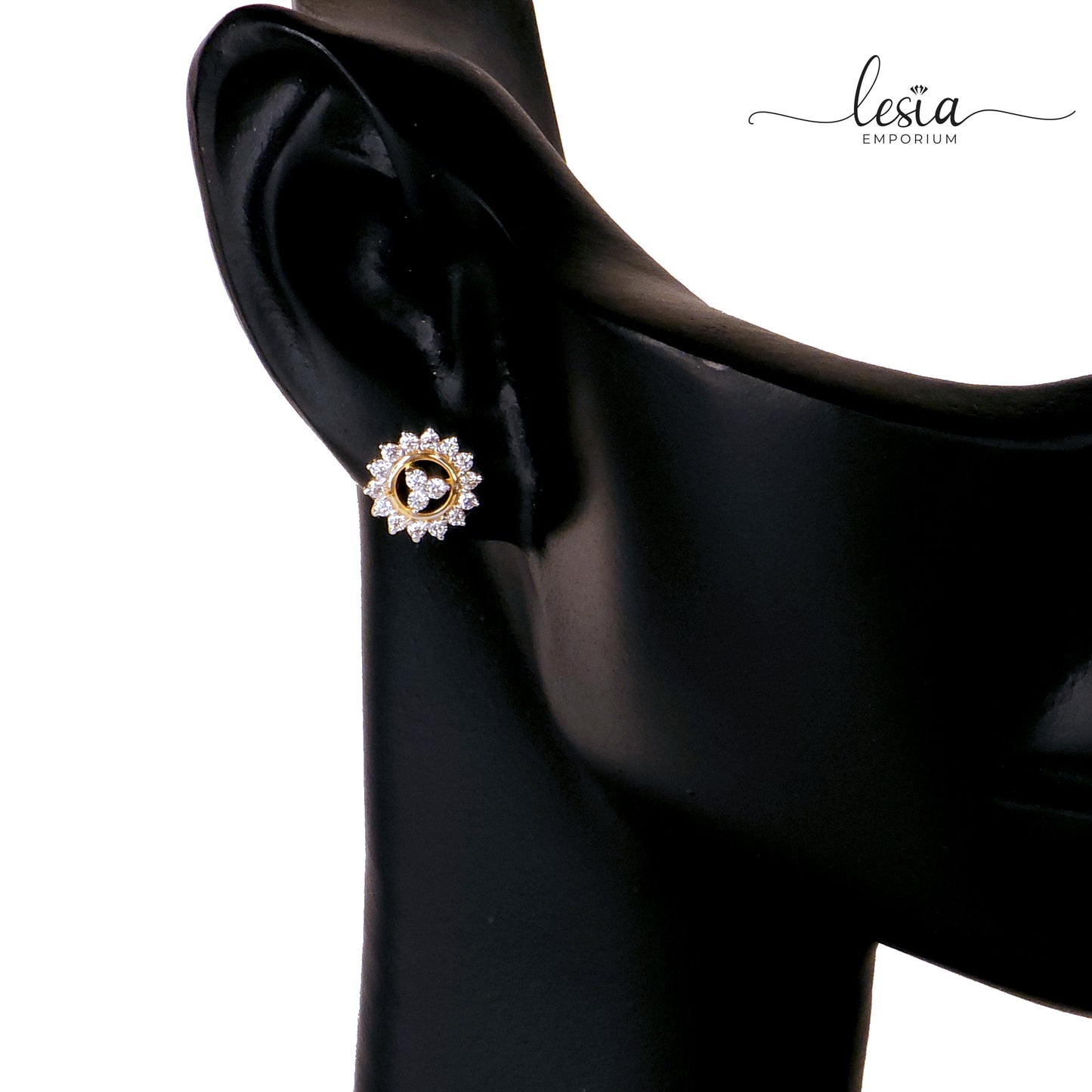 Sunflower Moissanite Earrings (15 Cent)