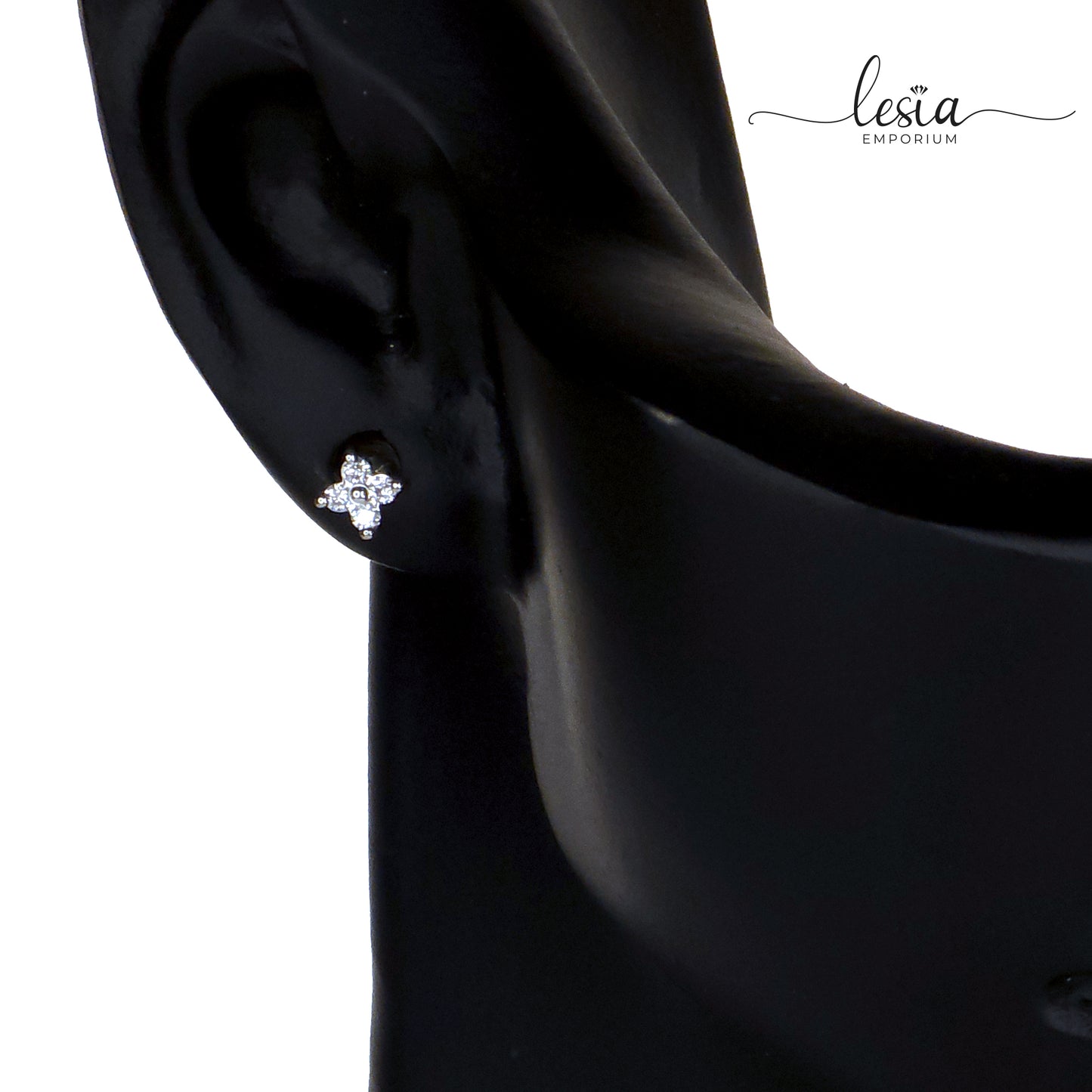 4 Stone Flower Moissanite Earrings (4 Cent)