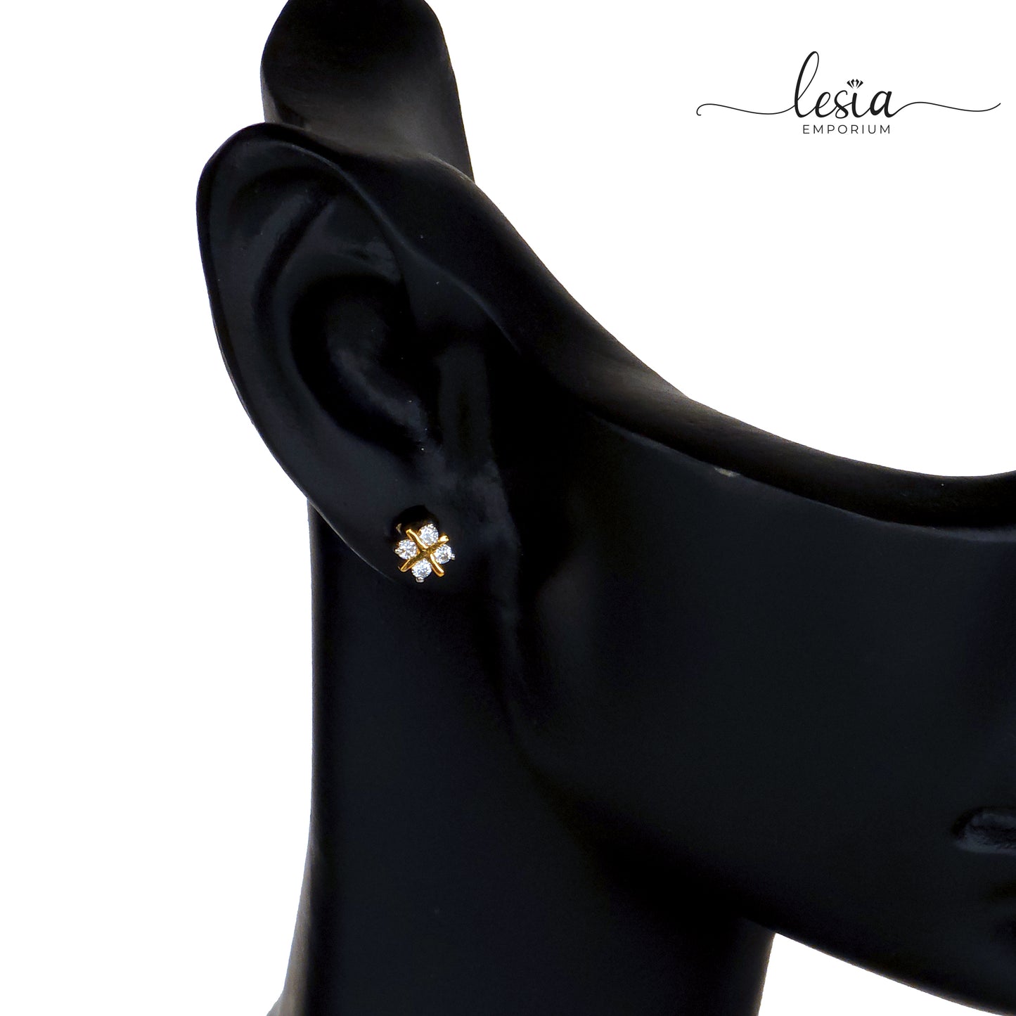 Square Gold Moissanite Earrings (6 Cent)