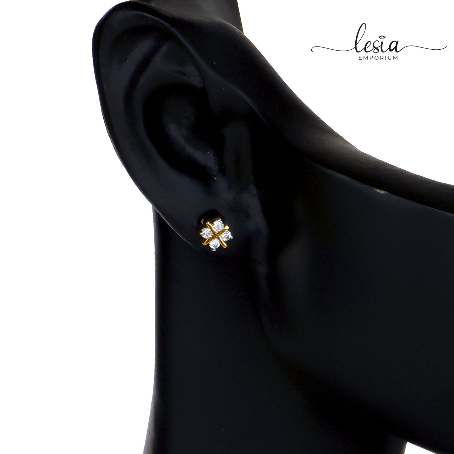 Square Gold Moissanite Earrings (6 Cent)