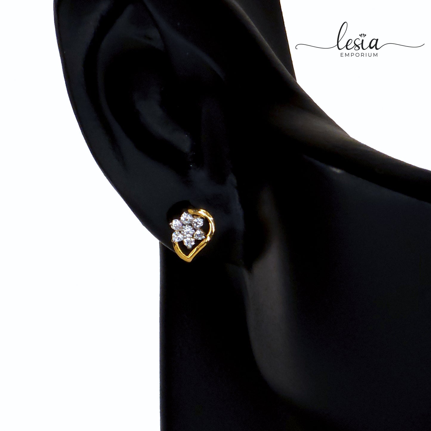 Half Heart Moissanite Earrings (7 Cent)
