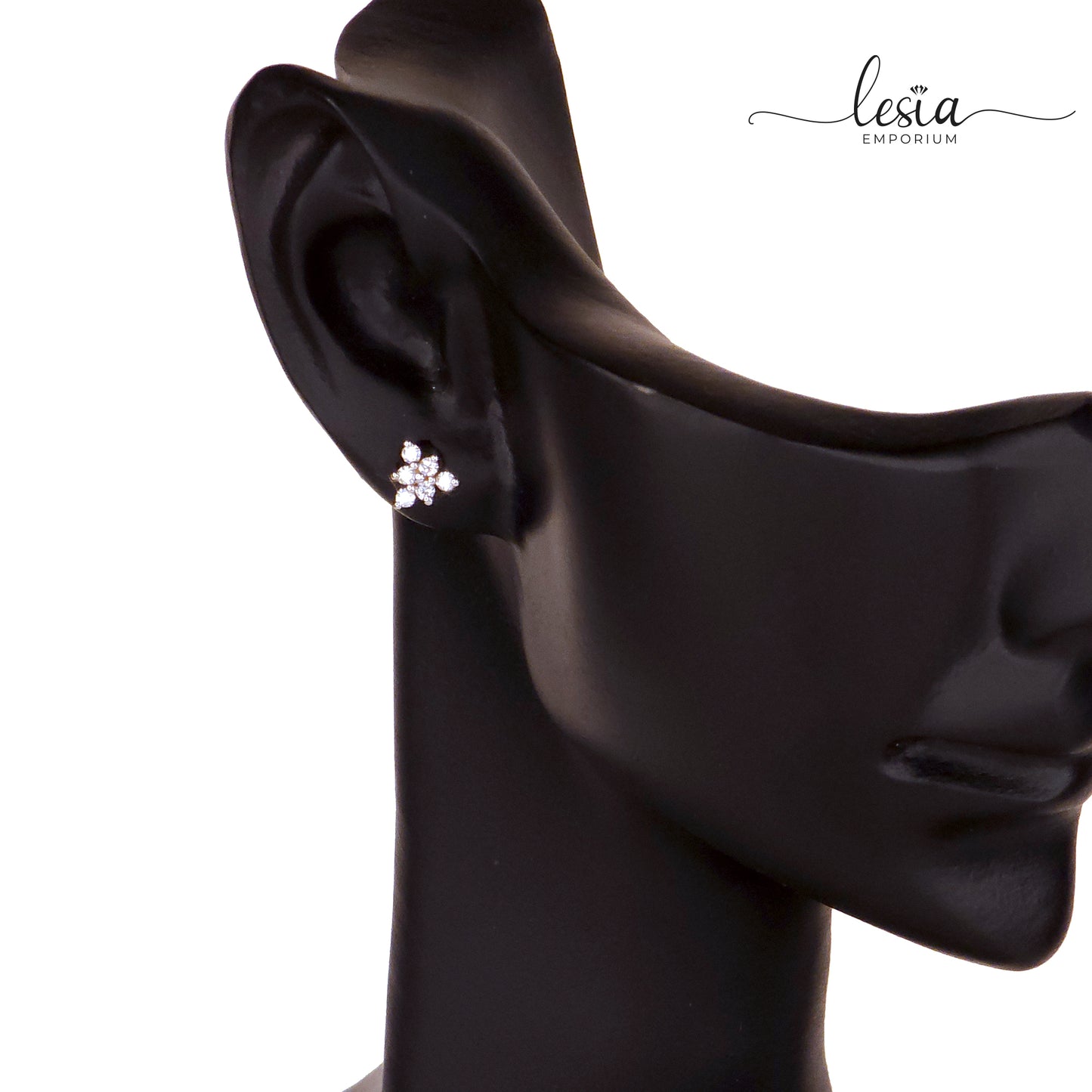 Triangle Flower Moissanite Diamond Earrings (6 Cent)
