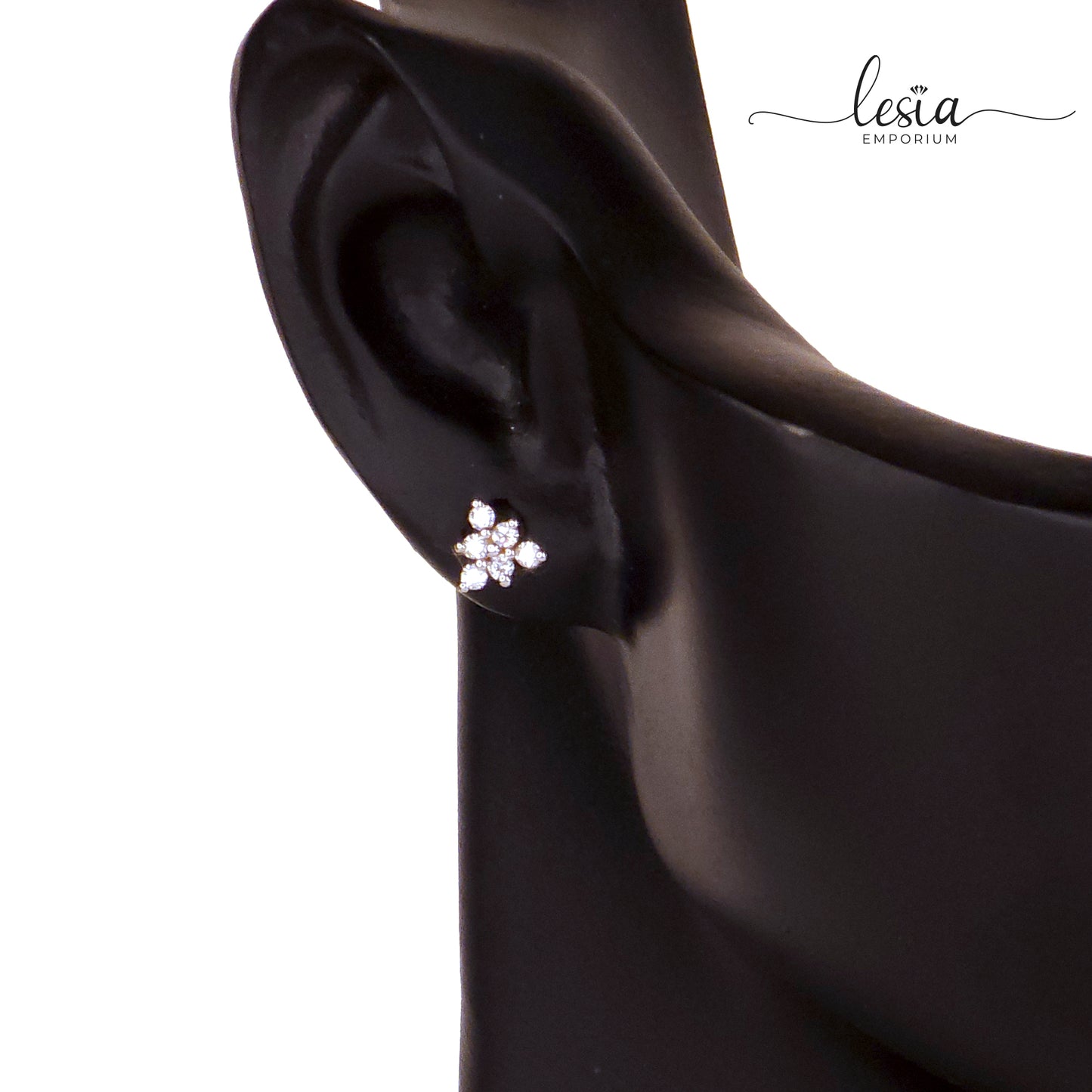 Triangle Flower Moissanite Diamond Earrings (6 Cent)