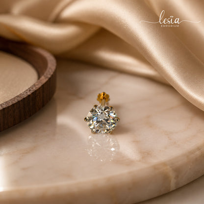 Solitaire Moissanite Nosepin (1 Carat)