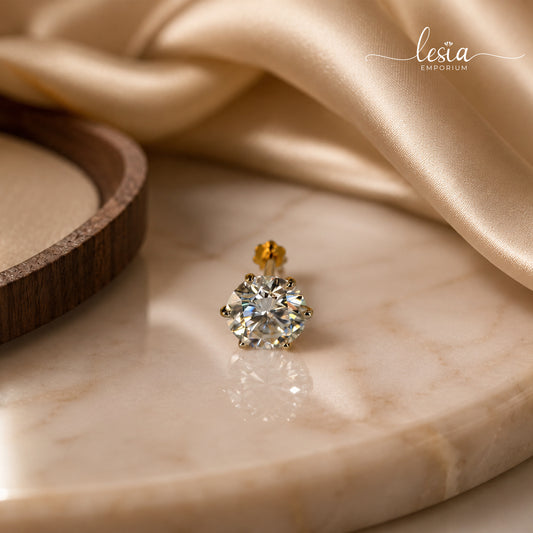 Solitaire Moissanite Nosepin (1 Carat)