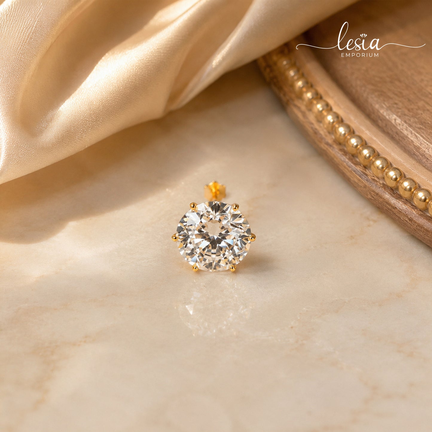 Solitaire Moissanite Nosepin (2 Carat)