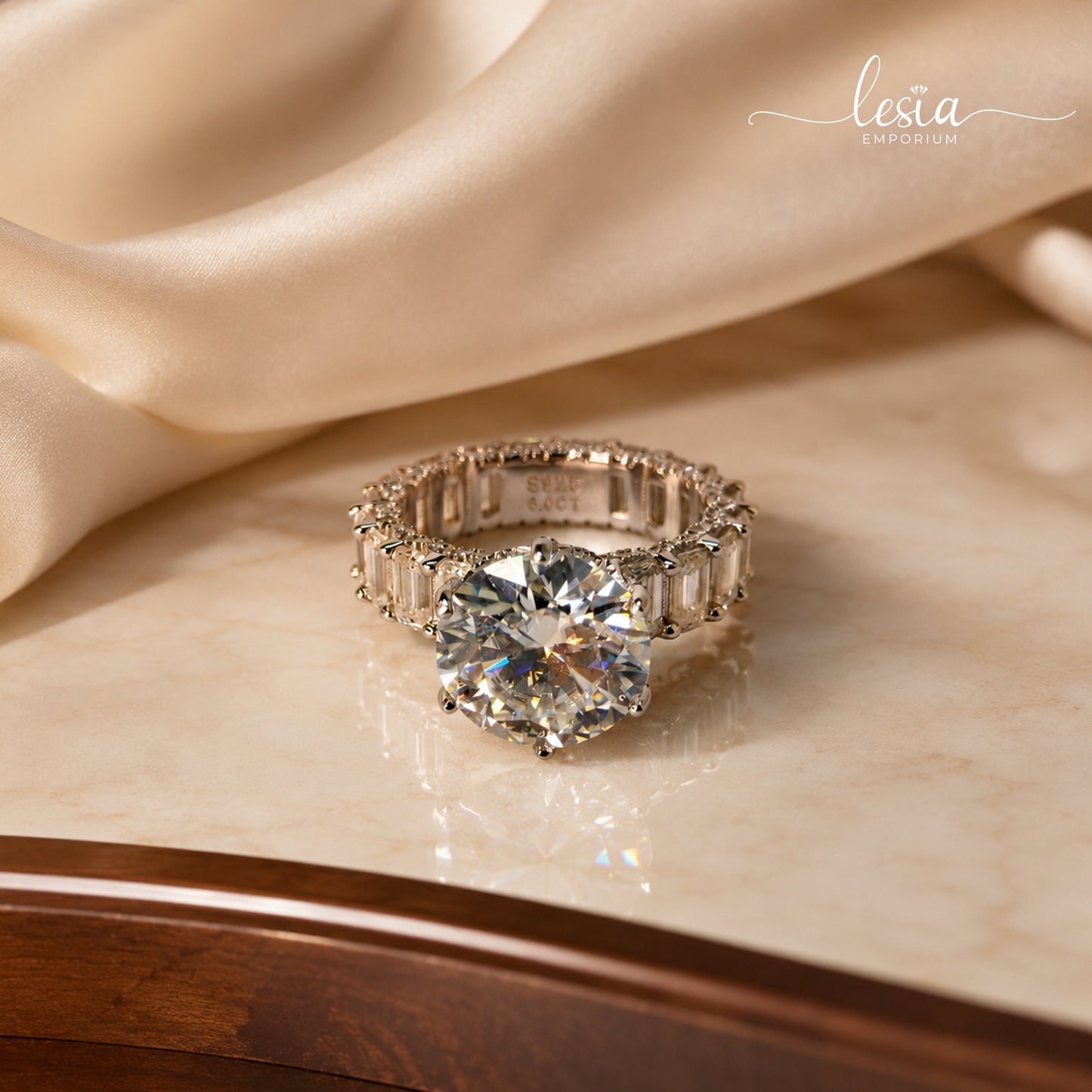 Solitaire Moissanite Ring (6 Carat)