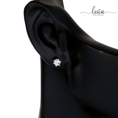 Solitaire Moissanite Diamond Earrings (10 Cent)