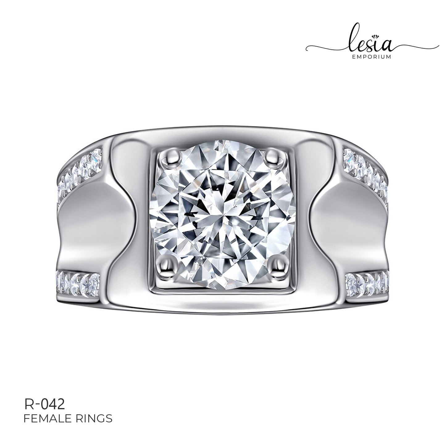 Solitaire Moissanite Ring (3 Carat) Male Ring