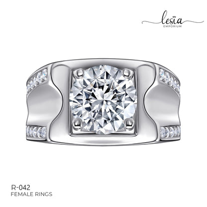 Solitaire Moissanite Ring (3 Carat) Male Ring