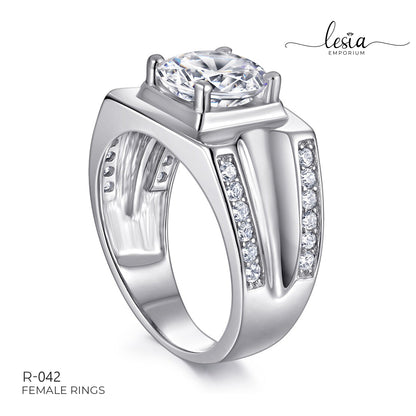 Solitaire Moissanite Ring (3 Carat) Male Ring