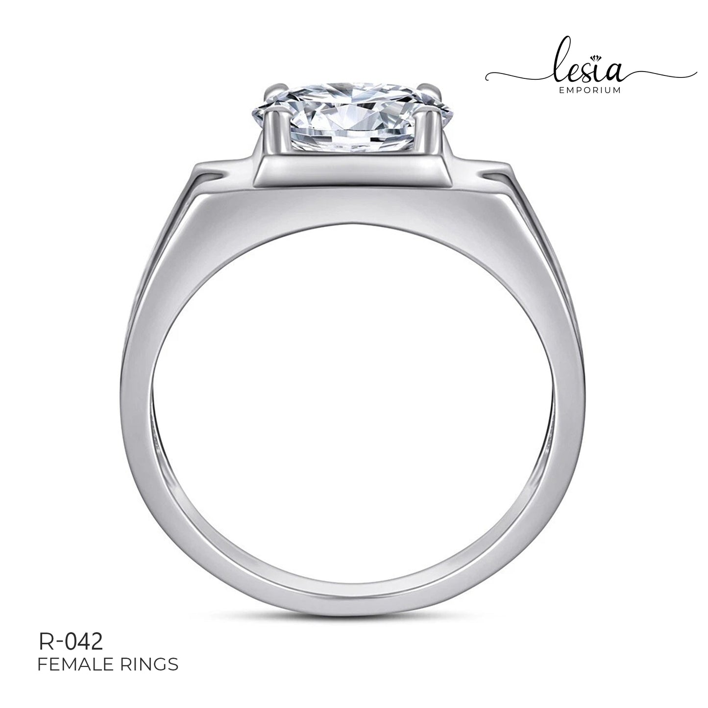 Solitaire Moissanite Ring (3 Carat) Male Ring