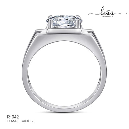 Solitaire Moissanite Ring (3 Carat) Male Ring