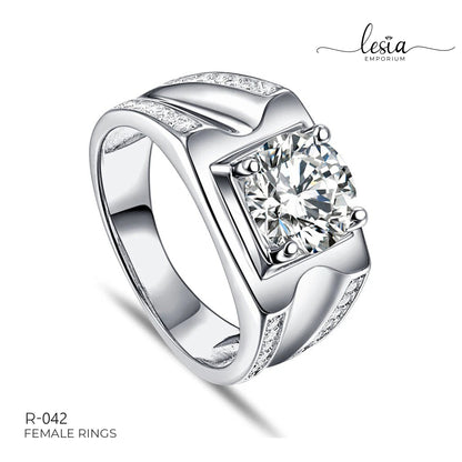 Solitaire Moissanite Ring (3 Carat) Male Ring