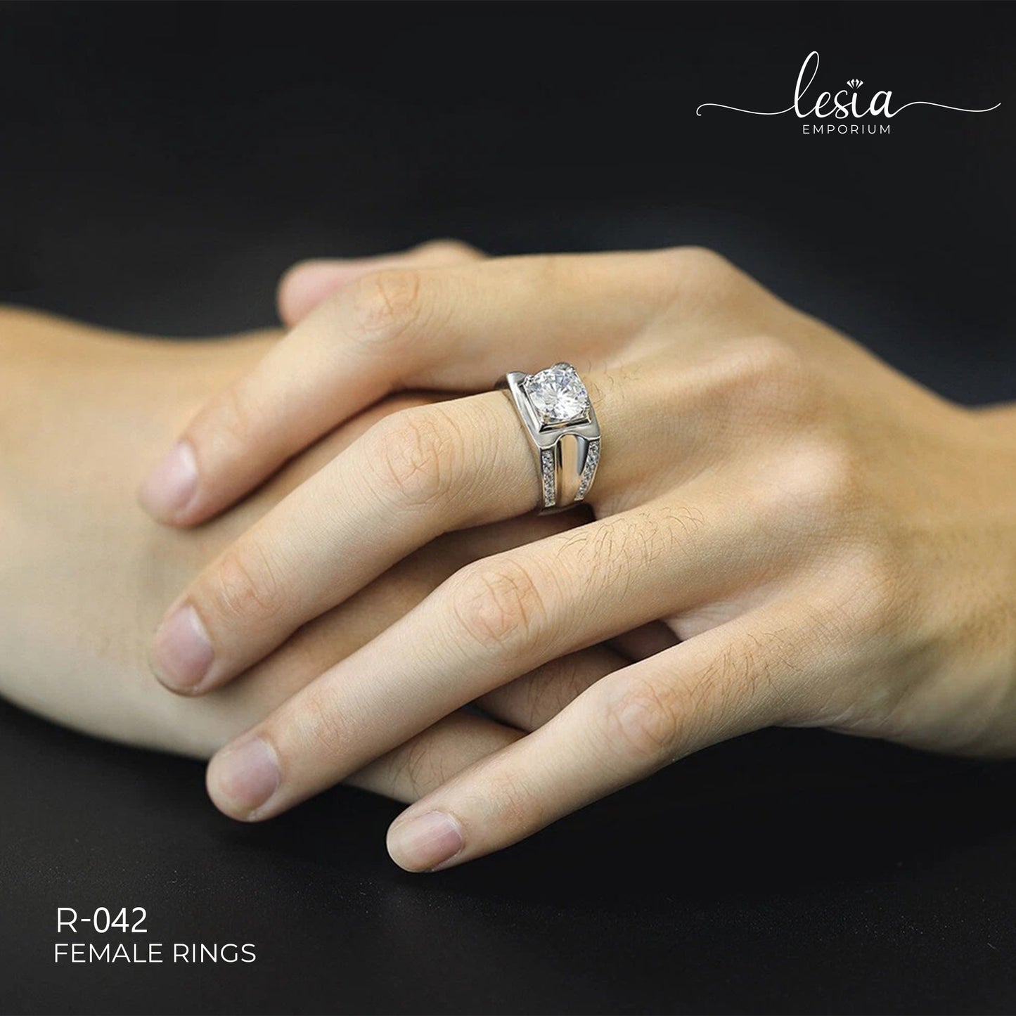 Solitaire Moissanite Ring (3 Carat) Male Ring