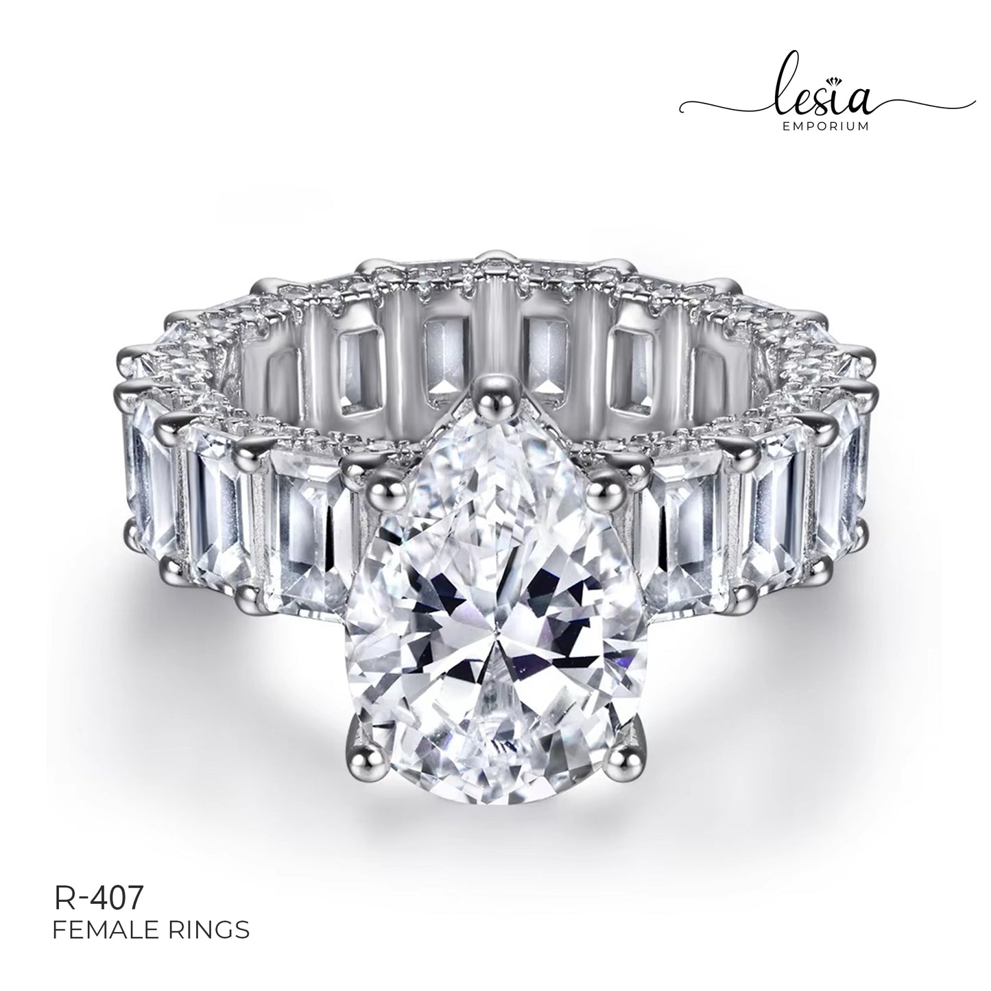 Solitaire Moissanite Ring (4 Carat)