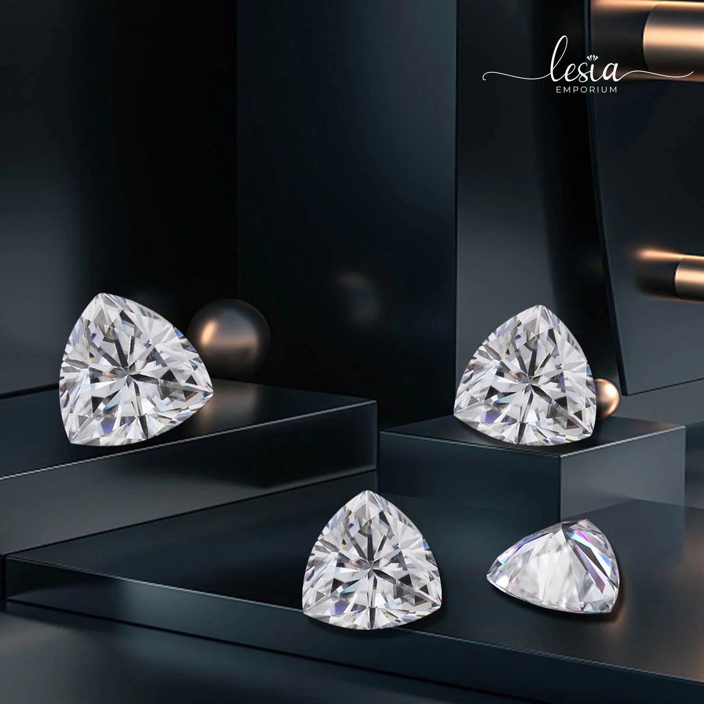 Moissanite Stones (Trilliant Cut)